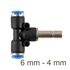 Red. Insert T-joint Pu 6mm - 4mm